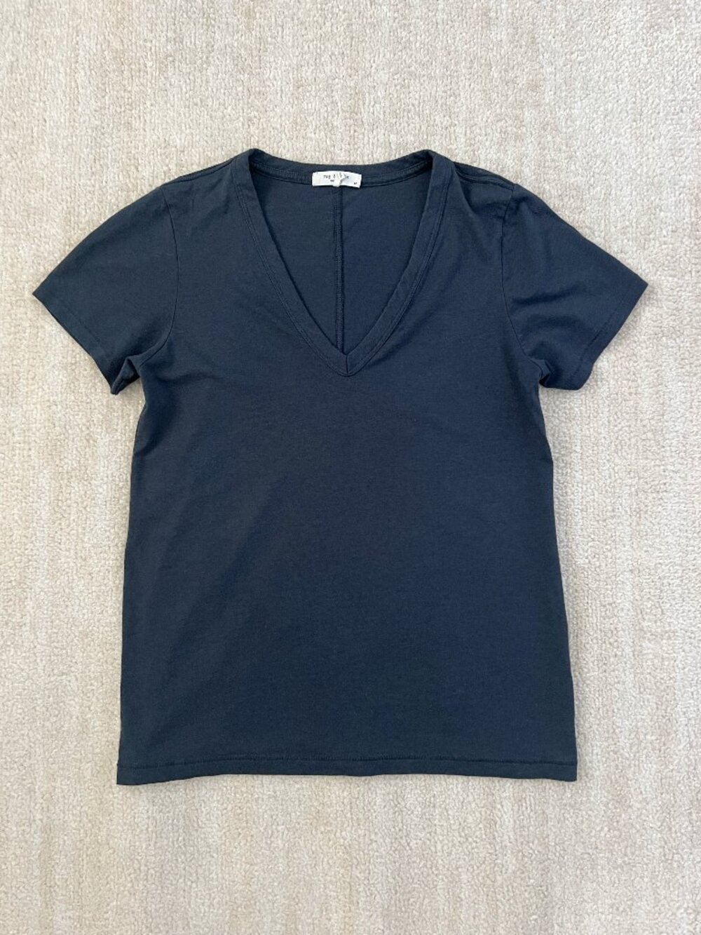 Rag & Bone Blue Cotton V-Neck Short Sleeve Tee Shirt S